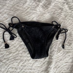 XS black VS bikini bottom with tassels